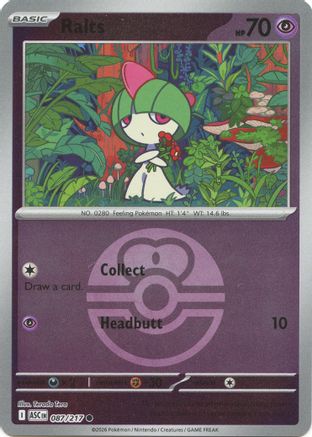 Ralts (Love Ball) 087 - Reverse Holofoil ME Ascended Heroes - Common