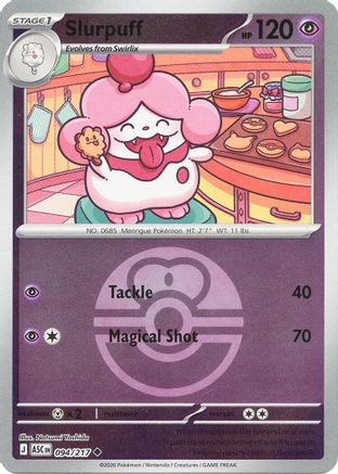 Slurpuff (Love Ball) 094/217 - Reverse Holofoil ME Ascended Heroes - Uncommon