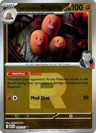 Team Rocket's Dugtrio (Team Rocket) 101/217 - Reverse Holofoil ME Ascended Heroes - Uncommon