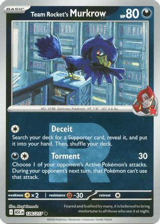 Team Rocket's Murkrow (Team Rocket) 126 - Reverse Holofoil ME Ascended Heroes - Common