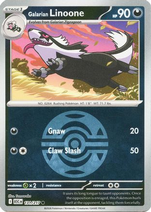 Galarian Linoone (Dusk Ball) 131 - Reverse Holofoil ME Ascended Heroes - Common