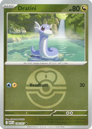 Dratini (Love Ball) 150 - Reverse Holofoil ME Ascended Heroes - Common