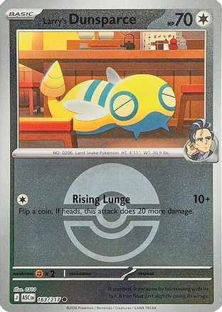 Larry's Dunsparce (Poke Ball) 163 - Reverse Holofoil ME Ascended Heroes - Common
