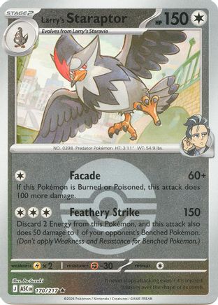Larry's Staraptor (Poke Ball) 170/217 - Reverse Holofoil ME Ascended Heroes - Rare