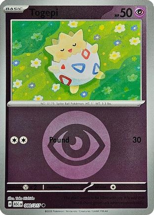 Togepi (Energy Symbol Pattern) 080 - Reverse Holofoil ME Ascended Heroes - Common