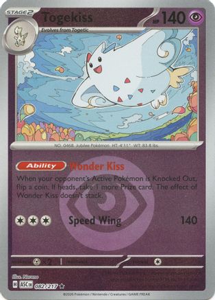 Togekiss (Energy Symbol Pattern) 082/217 - Reverse Holofoil ME Ascended Heroes - Rare