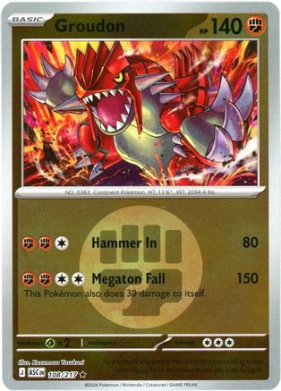 Groudon (Energy Symbol Pattern) 108 - Reverse Holofoil ME Ascended Heroes - Rare