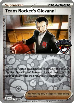 Team Rocket's Giovanni 174 - Reverse Holofoil League & Championship Cards - Uncommon