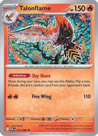 Talonflame 014/088 - Reverse Holofoil ME03 Perfect Order - Uncommon