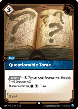 Questionable Tome (054/166) - Vendetta Foil