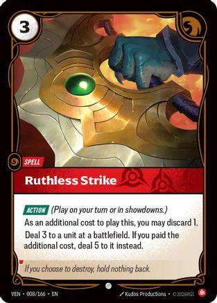 Ruthless Strike (008/166) - Vendetta Foil
