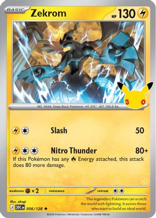 Zekrom 056 - Holofoil ME 30th Celebration - Rare