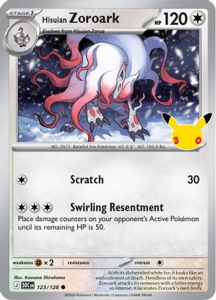 Hisuian Zoroark 123 - Holofoil ME 30th Celebration - null