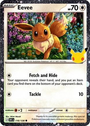 Eevee (30th Celebration) 116/128 - Holofoil Blister Exclusives - Common