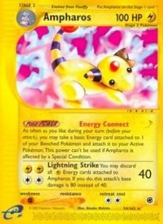 Ampharos (34) - Reverse Holofoil Expedition - Rare