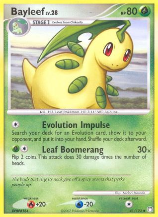 Bayleef 041/123 - Reverse Holofoil Mysterious Treasures - Uncommon