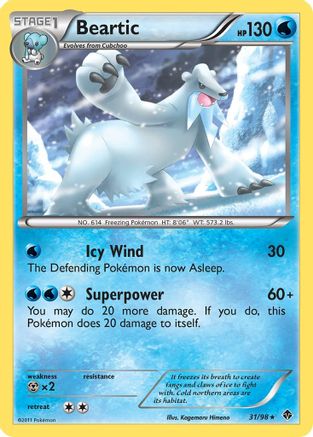 Beartic (31) - Reverse Holofoil Emerging Powers - Rare