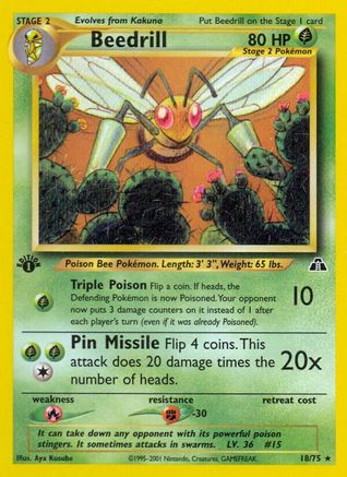 Beedrill 018 - 1st Edition Neo Discovery - Rare