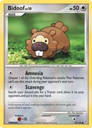 Bidoof 070 - Reverse Holofoil Diamond and Pearl - Common