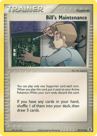 Bill's Maintenance - Reverse Holofoil FireRed & LeafGreen - Uncommon