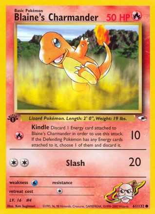 Blaine's Charmander 061 - 1st Edition Gym Heroes - Common