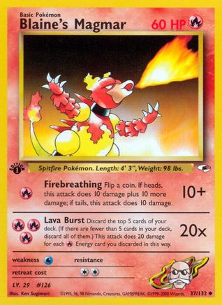 Blaine's Magmar 037 - 1st Edition Gym Heroes - Uncommon