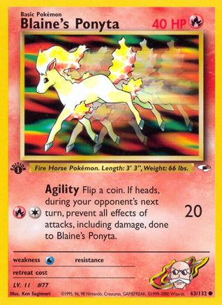 Blaine's Ponyta 063 - 1st Edition Gym Heroes - Common