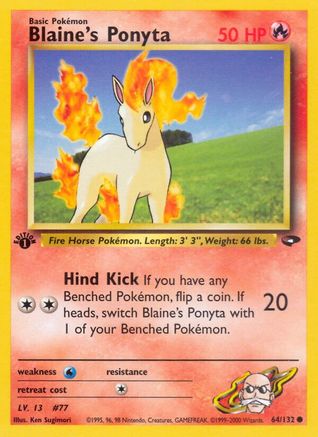 Blaine's Ponyta 064 - 1st Edition Gym Challenge - Common