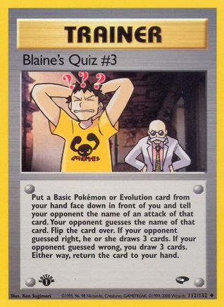 Blaine's Quiz #3 112 - 1st Edition Gym Challenge - Uncommon