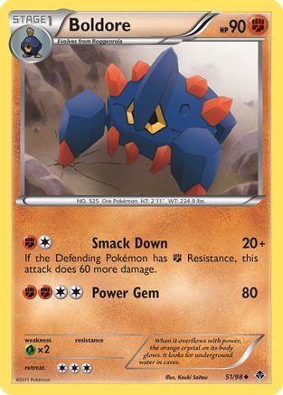 Boldore (51) - Reverse Holofoil Emerging Powers - Uncommon