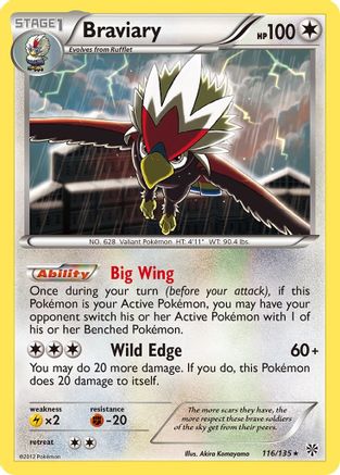Braviary - Reverse Holofoil Plasma Storm - Rare