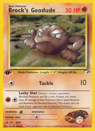 Brock's Geodude (38) (38) 038 - 1st Edition Gym Heroes - Uncommon