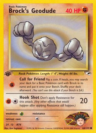 Brock's Geodude (66) (66) 066 - 1st Edition Gym Heroes - Common