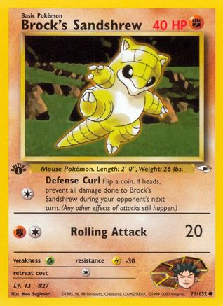 Brock's Sandshrew (71) (71) 071 - 1st Edition Gym Heroes - Common