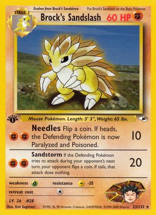 Brock's Sandslash 023 - 1st Edition Gym Heroes - Rare