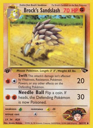 Brock's Sandslash 036 - 1st Edition Gym Challenge - Uncommon