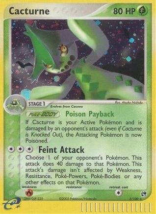 Cacturne - Holofoil Sandstorm - Holo Rare