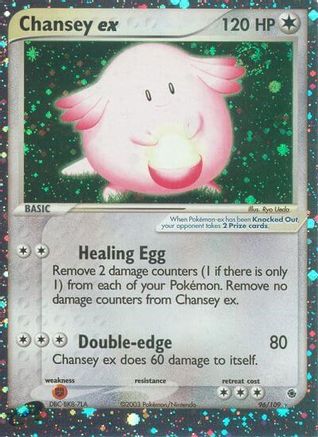 Chansey ex/109 - Holofoil Ruby and Sapphire - Ultra Rare
