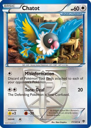 Chatot (Team Plasma) Plasma Blast - Uncommon