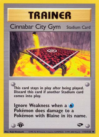 Cinnabar City Gym 113 - 1st Edition Gym Challenge - Uncommon