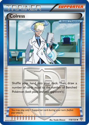 Colress (Team Plasma) 118 - Reverse Holofoil Plasma Storm - Uncommon