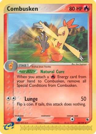 Combusken - 28/109/109 - Reverse Holofoil Ruby and Sapphire - Uncommon
