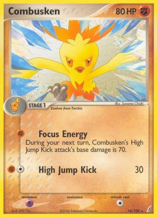 Combusken - 016/100/100 - Reverse Holofoil Crystal Guardians - Rare