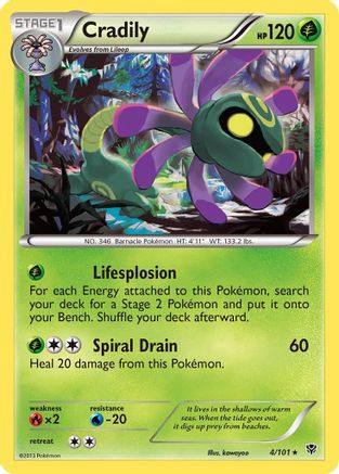 Cradily - Reverse Holofoil Plasma Blast - Rare