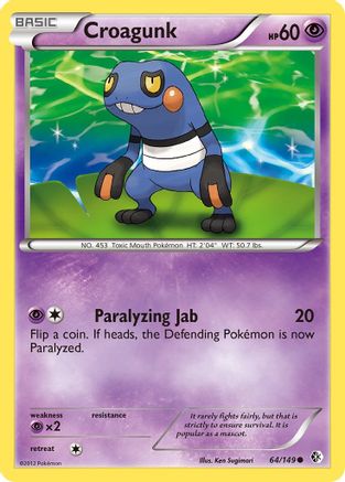 Croagunk (64) - Reverse Holofoil Boundaries Crossed - Common