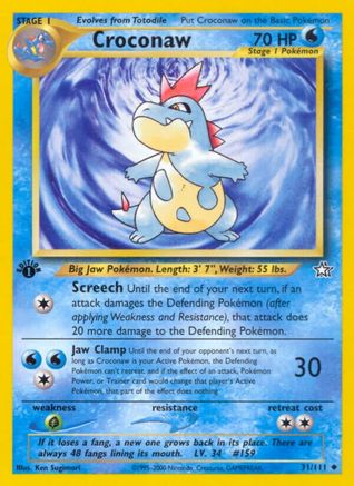 Croconaw (31) (31) 031 - 1st Edition Neo Genesis - Uncommon