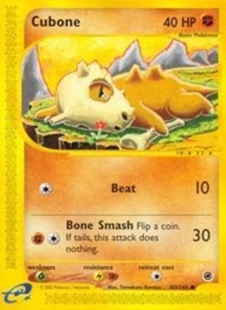 Cubone 103/165 - Reverse Holofoil Expedition - Common