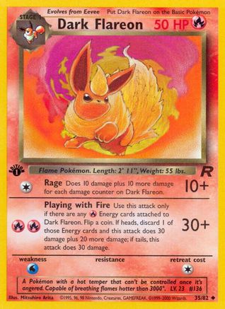 Dark Flareon 035 - 1st Edition Team Rocket - Uncommon