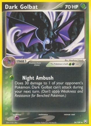 Dark Golbat 034 - Reverse Holofoil Team Rocket Returns - Uncommon
