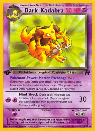 Dark Kadabra 039 - 1st Edition Team Rocket - Uncommon